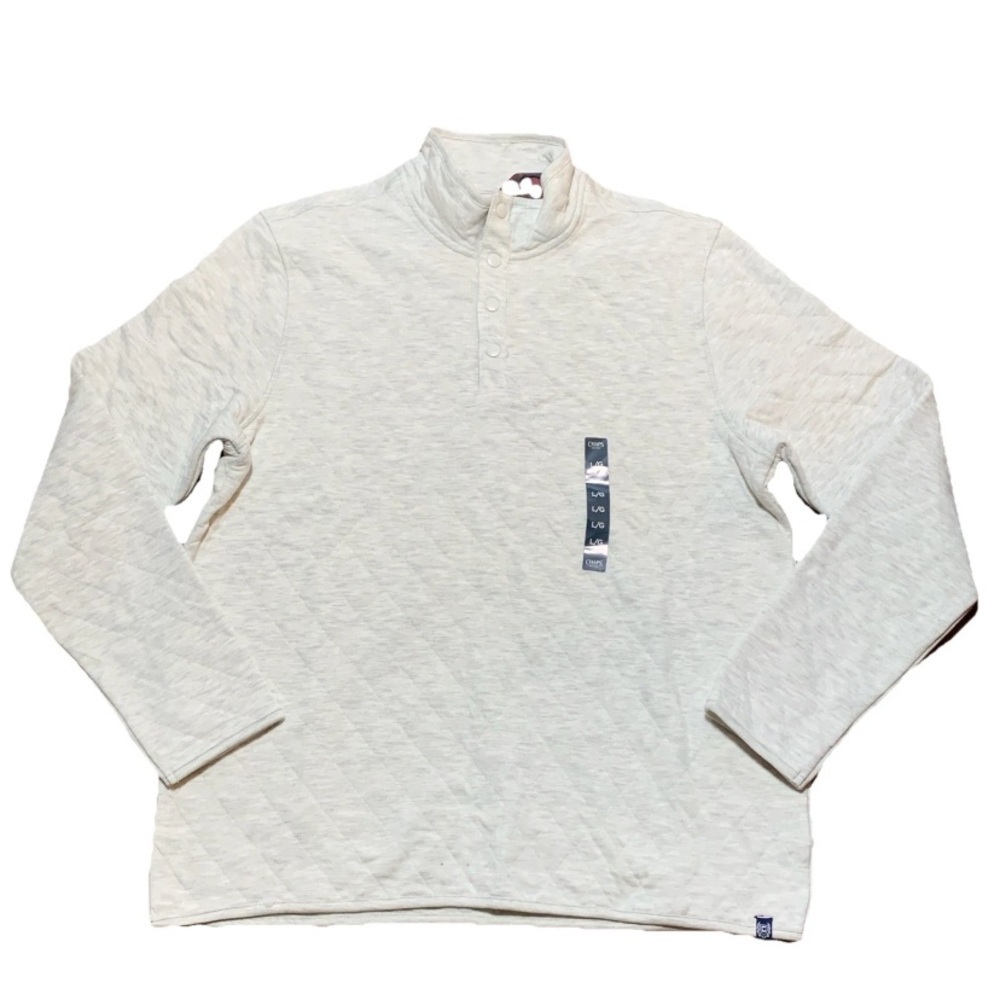 Chaps 1/4 Snap Pullover Shirt Quilted Oatmeal Men’s Sz XL NWT